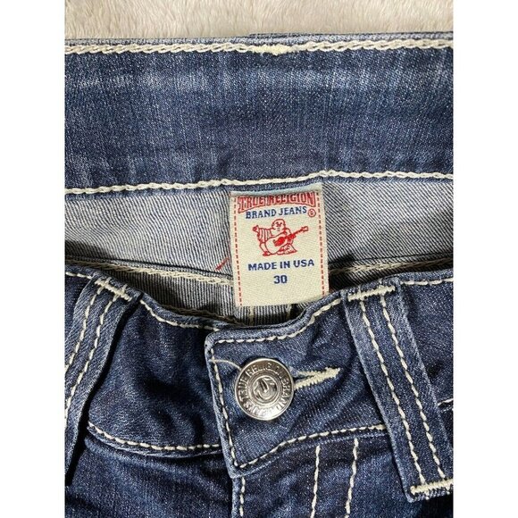 True Religion Women’s Jeans Size 30 Made in USA Low-Rise Skinny Dark Wash Denim - Picture 3 of 13
